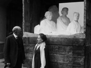 A marble sculpture depicting the suffragists Elizabeth Cady Stanton, Susan B. Anthony and Lucretia Mott was briefly displayed in the U.S. Capitol.